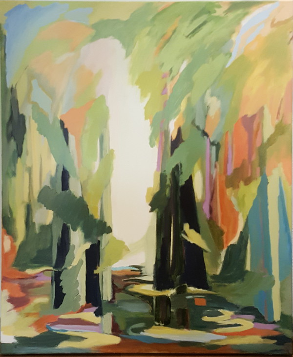 Solpletter, 80x100 akryl på lærred
