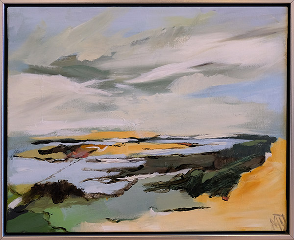 På vej til Ringkøbing I, 40x50 akryl på lærred