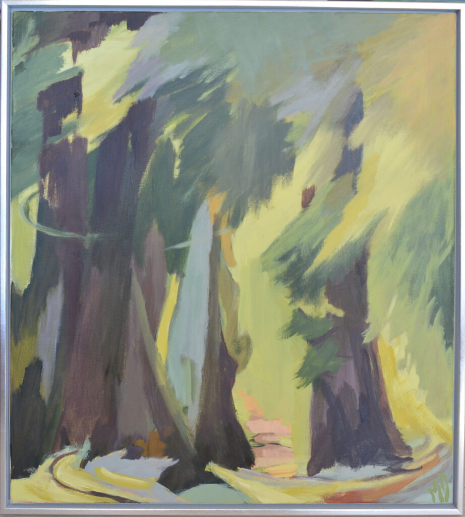Bevoksning med bøg, 60x70 akryl