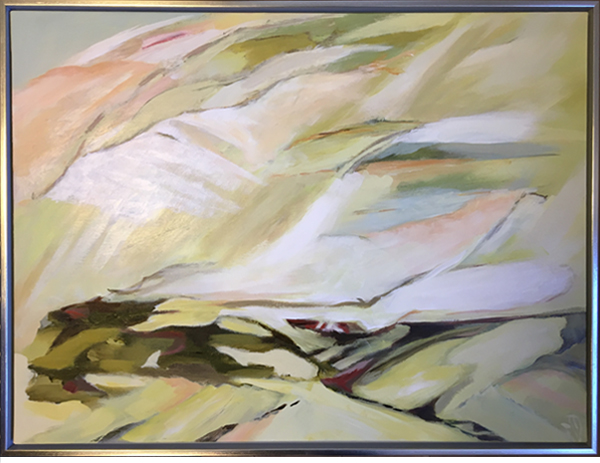 Bakkerne og blæsten, Ingstrup, 60x70 akryl på lærred