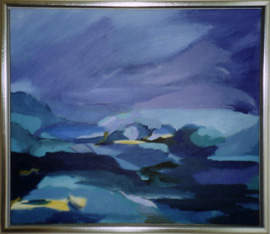 Højlys nat, 43x37 akryl