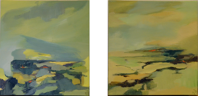 På vej til Skagen I, II, 40x40 akryl